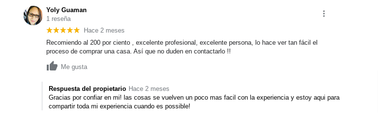 Google Business Profile Juan Cano Review by Client