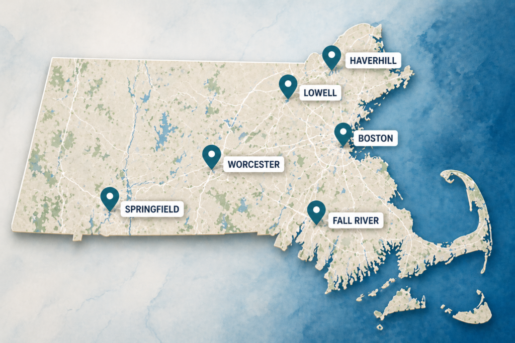 casas fuera de Boston opciones vivienda Massachusetts